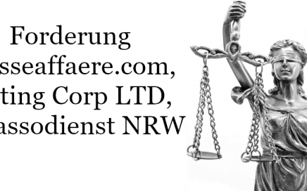 Forderung Heisseaffaere.com, The Dating Corp LTD, Inkassodienst NRW
