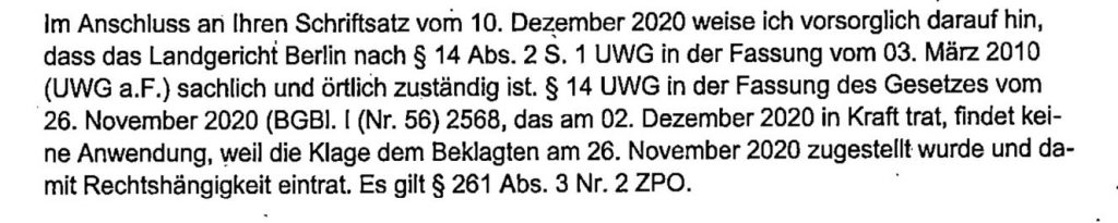 Hinweis Zuständigkeit