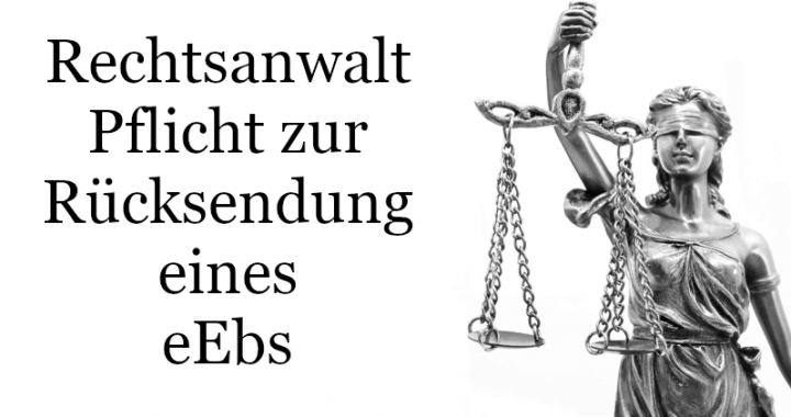 Pflicht zur Rücksendung eines eEBs