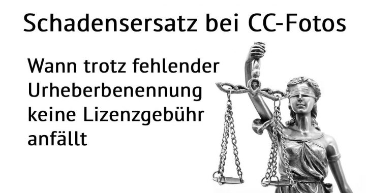 Schadensersatz bei CC-Fotos